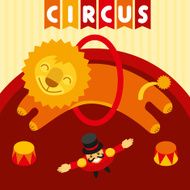 Jumping lion in circus