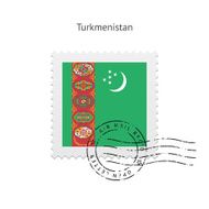 Turkmenistan Flag Postage Stamp