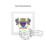 Saint Barthelemy Flag Postage Stamp