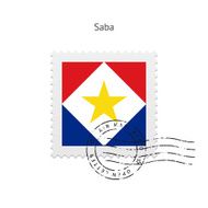 Saba Flag Postage Stamp