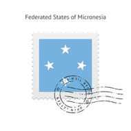 Micronesia Flag Postage Stamp