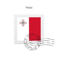 Malta Flag Postage Stamp