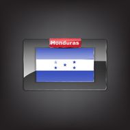 Glass button with the flag of Honduras
