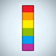 Gay Pride Glass Alphabet with Rainbow Flag N8