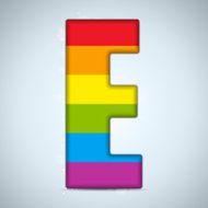 Gay Pride Glass Alphabet with Rainbow Flag N10