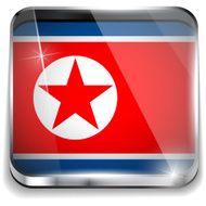North Korea Flag Smartphone Application Square Buttons