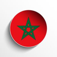 Morocco Flag Sticker Button