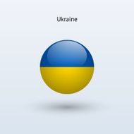 Round flag of Ukraine