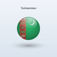 Round flag of Turkmenistan