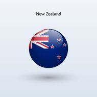 Round flag of New Zealand
