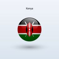 Round flag of Kenya