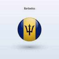 Round flag of Barbados