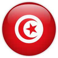 Tunisia Flag Glossy Button N4