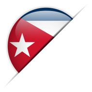 Cuba Flag Glossy Button Hidden
