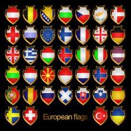 European flags-badges