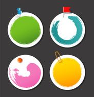 Set of color stickers with splash