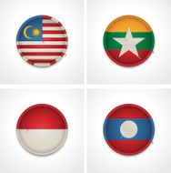 Flags of countries as fabric badges N23