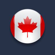 Round icon with flag of Canada N3