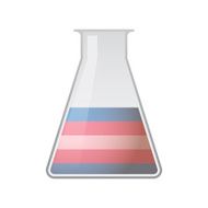chemical test tube with a transgender pride flag