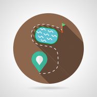 Golf course flat color vector icon