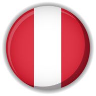 Peru flag button vector