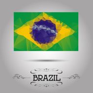Vector geometric polygonal Brazil flag N2