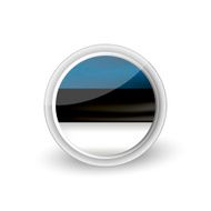 Vector rounded flag button icon of Estonia