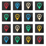 Set of flat place icons