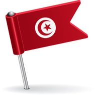 Tunisia pin icon flag Vector illustration