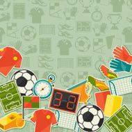 Sports background with soccer (football) sticker icons