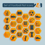 Set of football flat icons N20