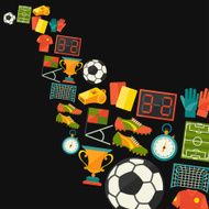 Sports background with soccer (football) flat icons