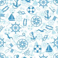 Nautical or marine themed seamless pattern N3