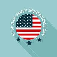 4th of July card with flat design N3