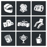 Auto Racing Vector Icons Set N2