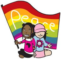 Rainbow Kids flower child peace for all N2