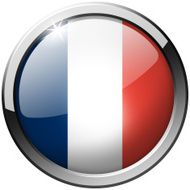 France Round Metal Glass Button
