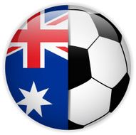 Australia Flag with Soccer Ball Background N3