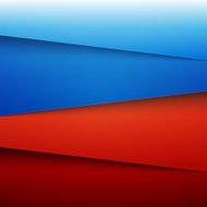 Blue and red paper layers abstract background