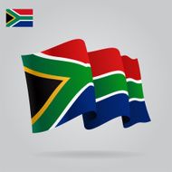 Background with waving South Africa Flag Vector N3