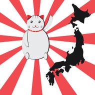 white Japanese lucky cat (maneki neko)