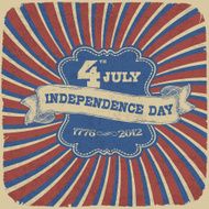 Independence Day Retro Style Abstract Background Vector illustr