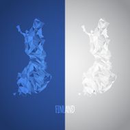 Low Poly Finland Map with National Colors