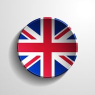 United Kingdom 3d Round Button