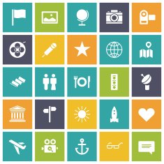 Flat design icons for travel and leisure N2