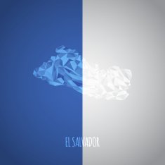 Low Poly El Salvador Map with National Colors