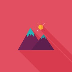 Mountain tourist flat icon with long shadow N34