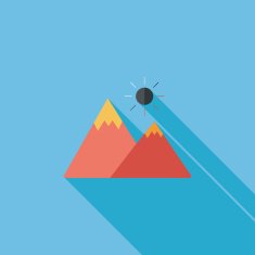 Mountain tourist flat icon with long shadow N35