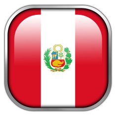 Peru Flag square glossy button