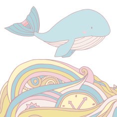 Illustration with whale